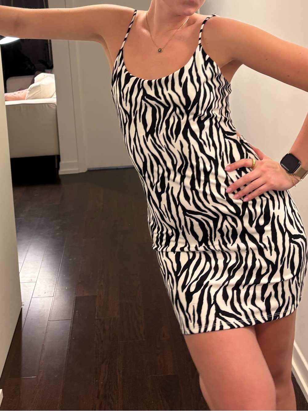 Zebra Print open back dress